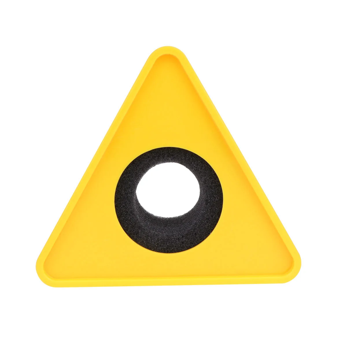 

Triangle Yellow Mic Logo Stand Durable ABS Professional Interview Microphone Protector Simple Design Large Logo Display Easy