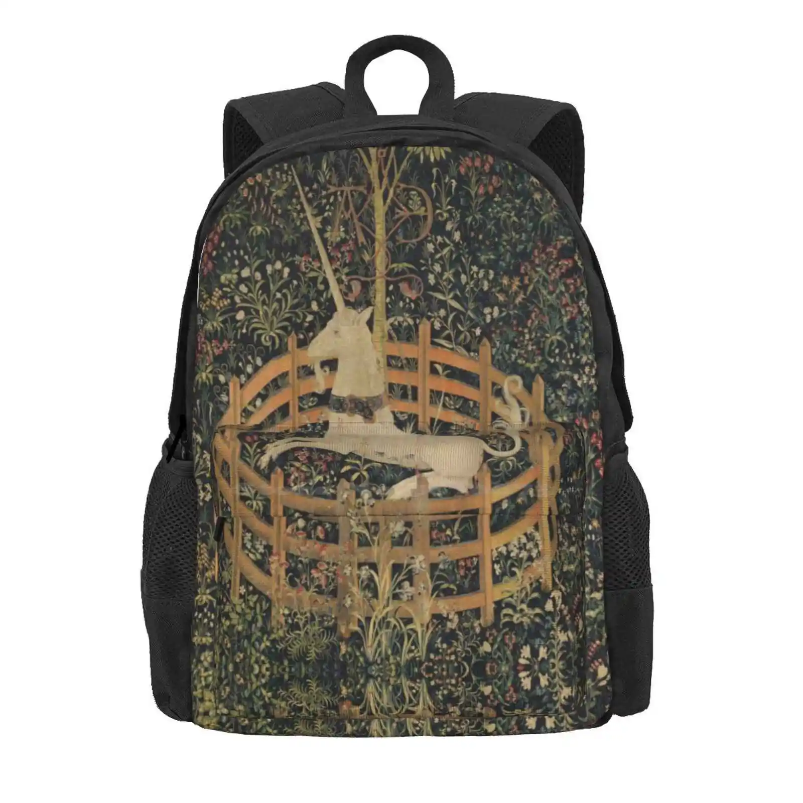 The Unicorn In Captivity Hot Sale Schoolbag Backpack Fashion Bags Unicorn Captivity Fairytale Fantasy Medieval Renaissance