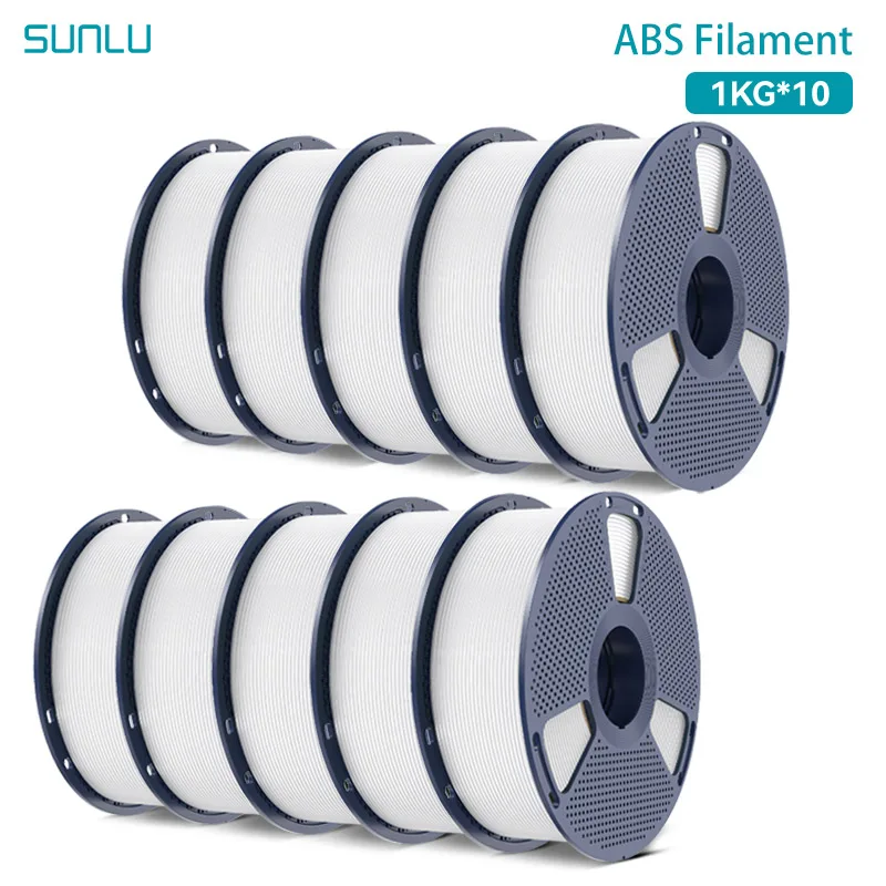 SUNLU ABS Filament 1KG/2KG/3KG/5KG/10KG 3D-Filament 1KG/Rolle 1,75mm Schwarz Weiß Grau für 3D-Druck aus Deutschland