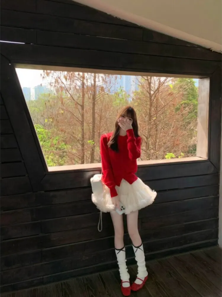 Sweet Style Short Ballet Skirt Women's Spring New High Waist A-Line Skirt Korean Version Commute High Waist Summer Collection