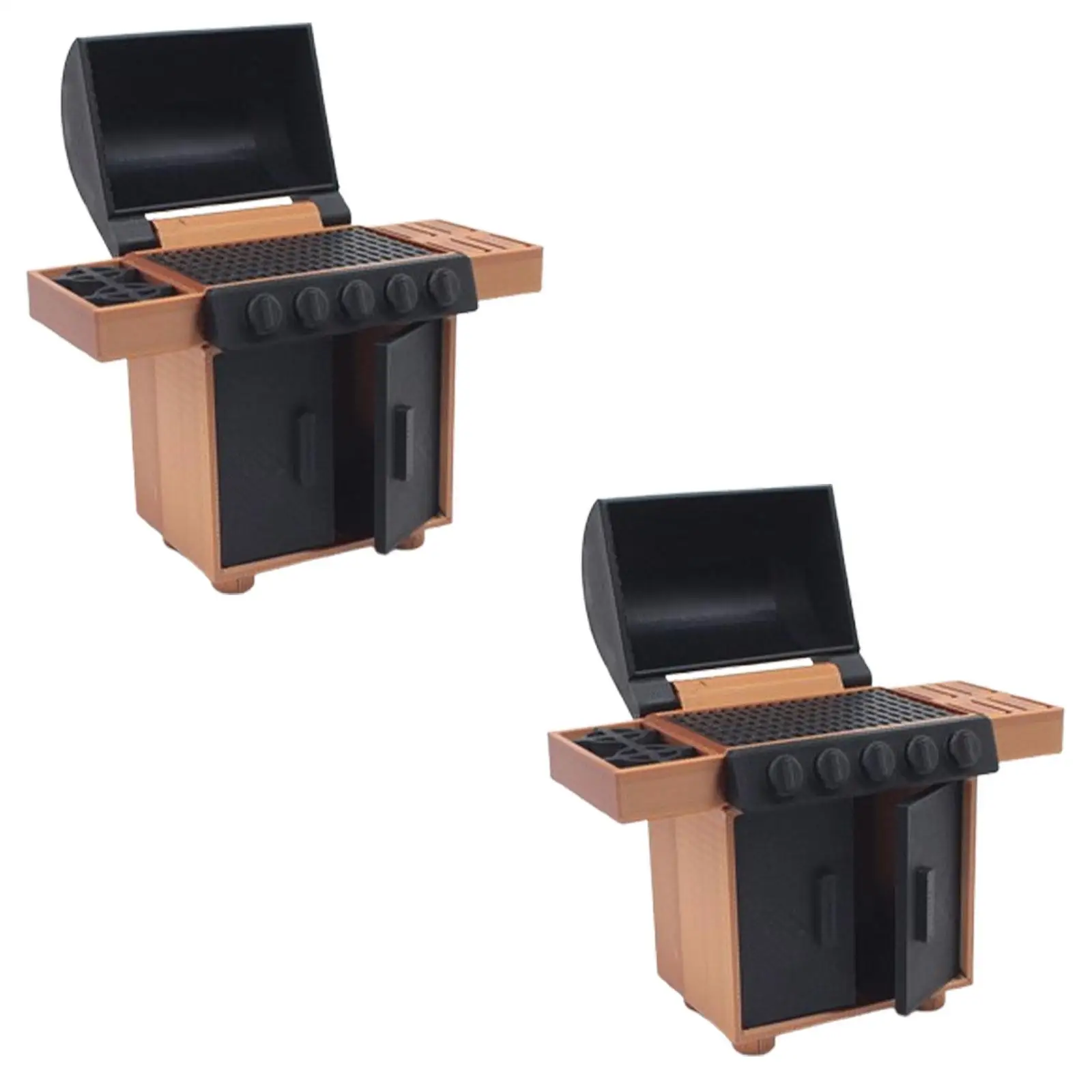 Mini grill modelo fingir jogar compacto quintal cookouts churrasqueira rack casa de boneca