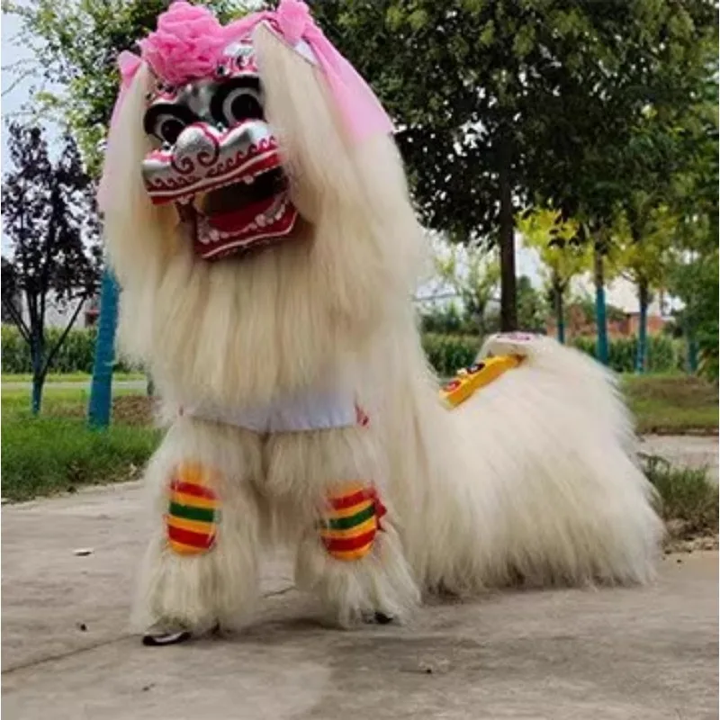 White Black Sky Blue Lion Dance Props Complete Set of Large-scale Event Performance Costumes