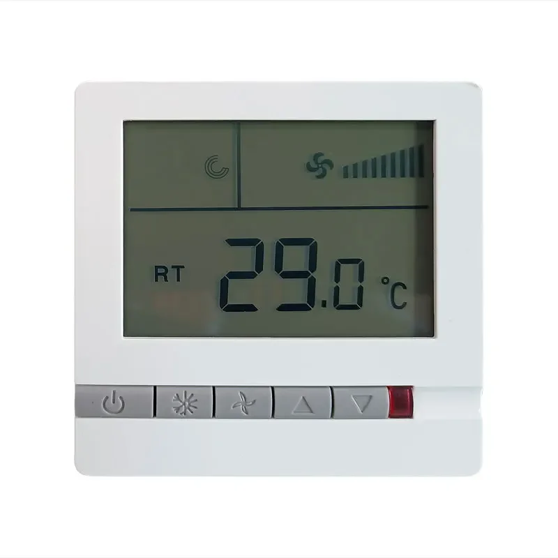 Air Conditioning Panel Switch Digital Thermostat Cooling Heating Ventilation Function Hotel Temperature Controller Thermostat
