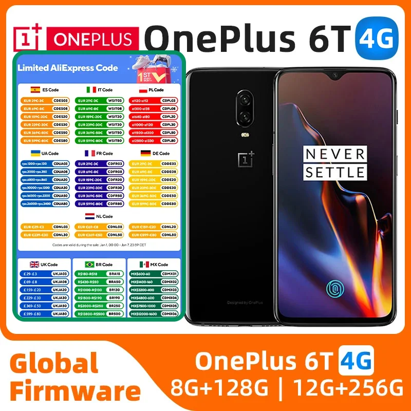 Oneplus 6T 4G Android  6.41inch  LTE Screen Dual SIM  20MP Camera CPU Snapdragon 845  used phone