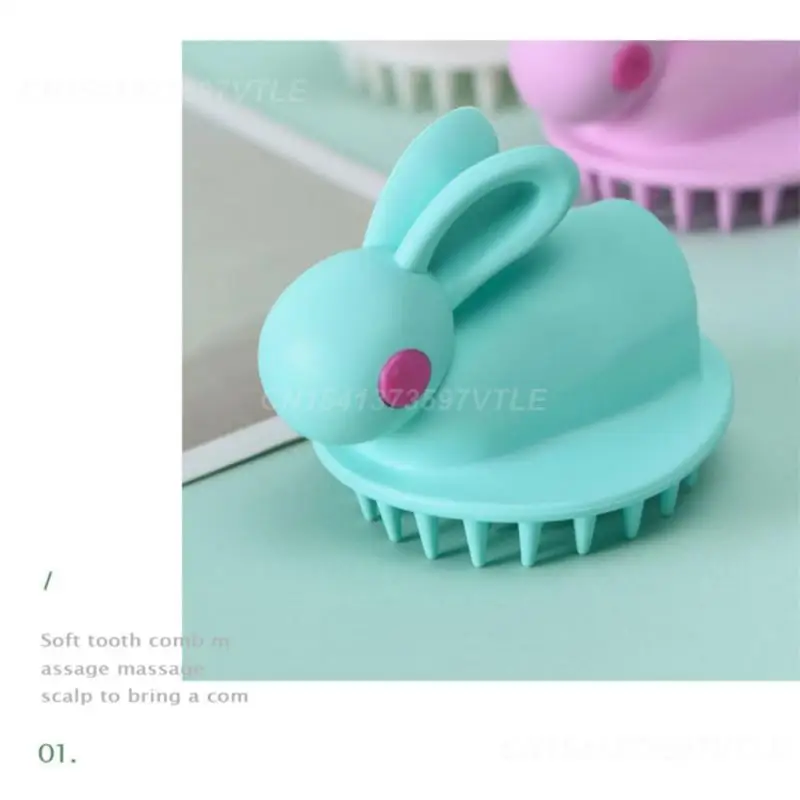 Gentle Massage Bunny Shape Multifunction Hair Care Accessories Hair Care Tools Scalp Care Self-care Scalp Massager Soft Silicone