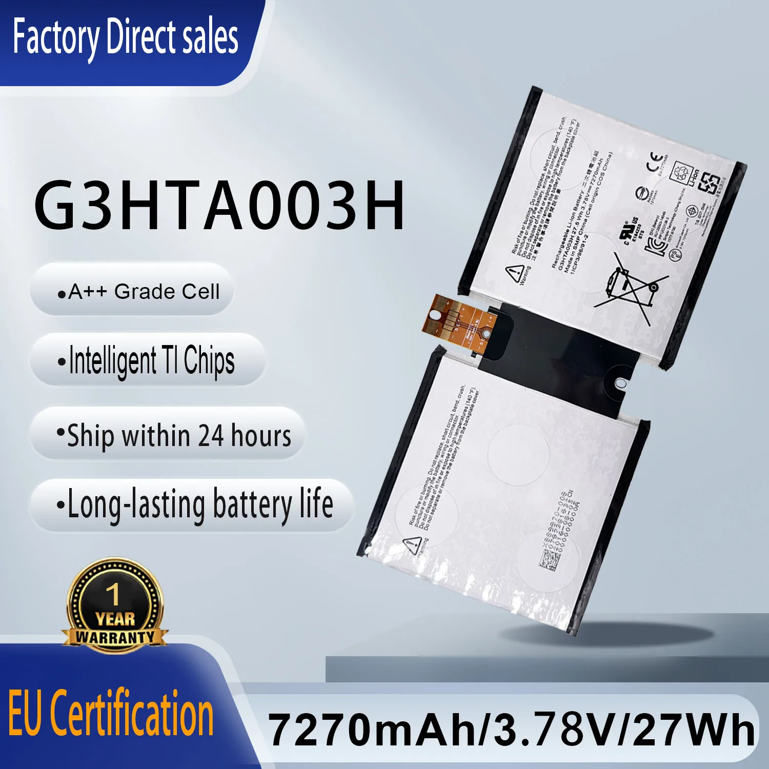 G3HTA003H Laptop Battery For Microsoft Surface 3 1645 1657 Series MSK-1645 3 10.8