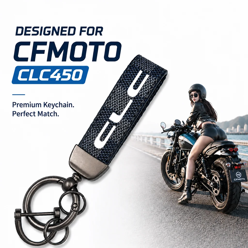 For CFMOTO CL-C450 CLC 450 Motorcycle Keychain Leather Key Ring Custom Logo Gift for Rider Men Women Accessories
