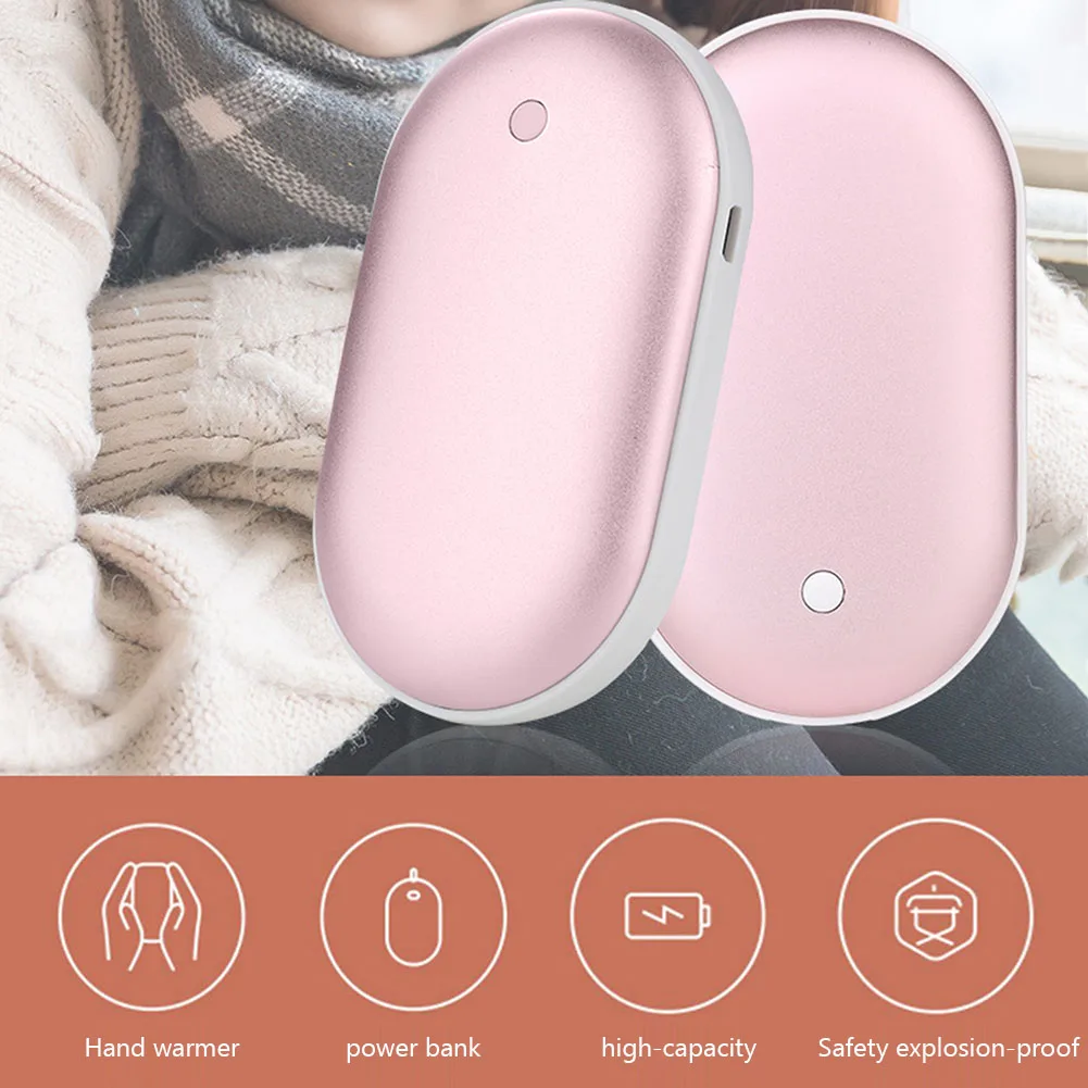 Mini Hand Warmer USB Rechargeable Pocket Heater Electric Hand Warmer Heater Hand Power Bank High-capacity Winter Small Heater