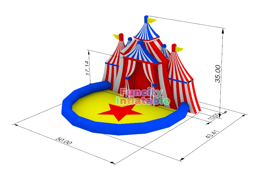 Palcoscenico gonfiabile da circo gonfiabile con design personalizzato