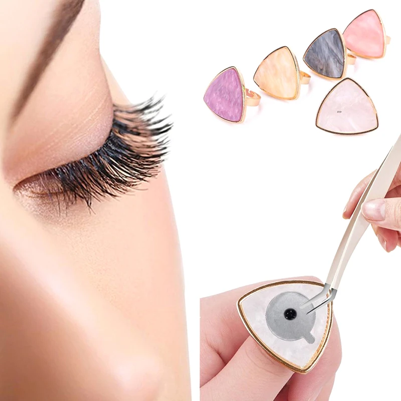 

Luxury Eyelash Extension Jade Glue Ring Professional Pretty Lash Grafting Blossom Holder Nail Art Pigment Mix Pallet