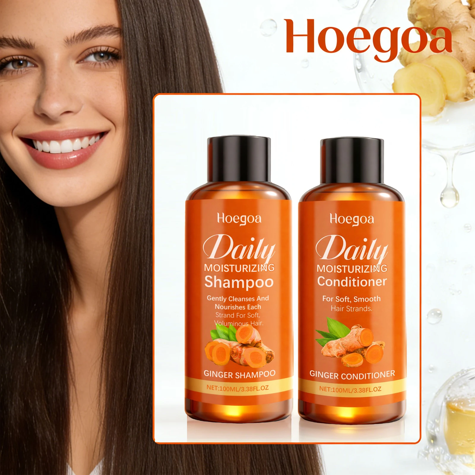 

Ginger Shampoo Thicken Volumizing Shampoo Repair Damaged Hair Conditioner Anti Hair Loss Hair Regrowth Cleansing Scalp Hair Care