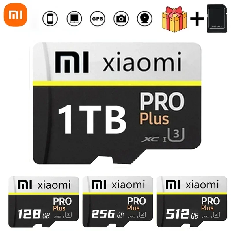 Xiaomi-Cartão de Memória de Alta Velocidade para Telefone, Micro SD, TF Flash Cards, Classe 10, 2TB, 1TB, 128GB, 256GB, 512GB