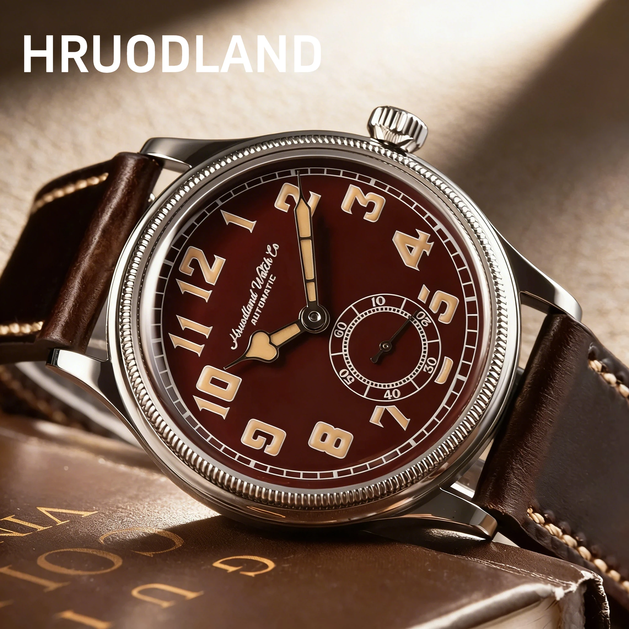 

Мужские автоматические механические часы Hruodland с механизмом Seagull ST1701, минеральным стеклом K1 Bubble Mirror, водонепроницаемостью 50 м, из нержавеющей стали 316L