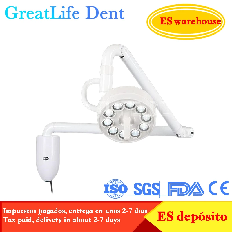 GreatLife Cold Light 30w 10Led Wall Hanging Medical Examination Shadowless Wall Mount Dental Light Lamp Operation Surgical Light