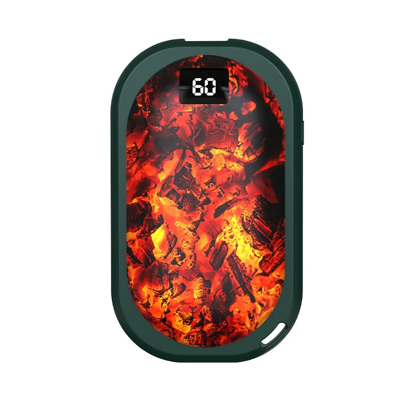 New Flame Hand Warmer Charging USB Mini Charcoal Fire Charging Large-Capacity Three-Speed Digital Display Hand Warmer view 6