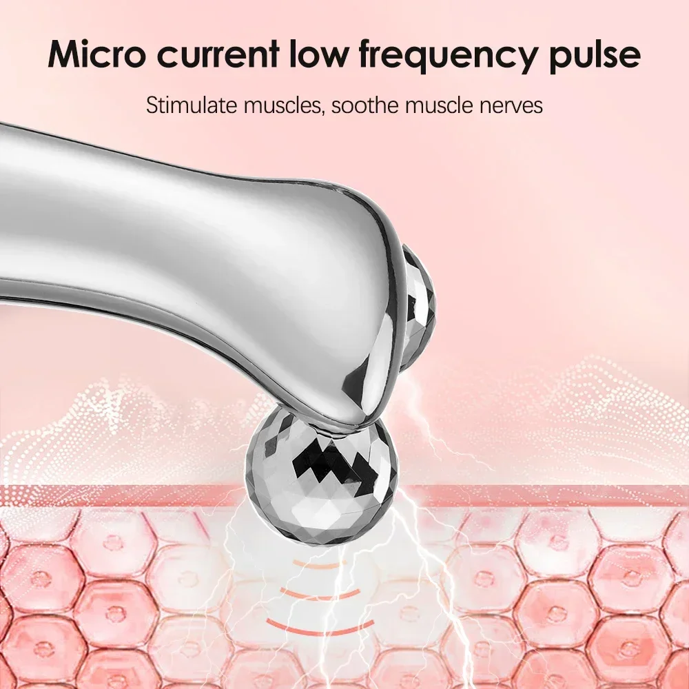 Importuj urządzenie kosmetyczne 4D Pulse Roller Device EMS Micro Electric Vibration Facial Roller Beauty Device Facial Massage Microcurrent