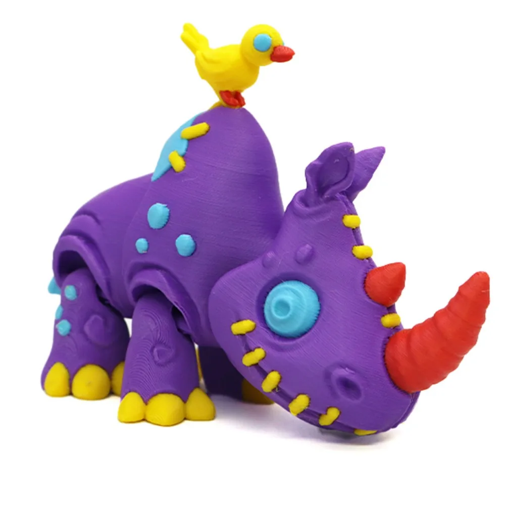 

Multi-Jointed 3D Printing Rhinoceros Toy Movable Model Doll Multi Joint Rhinoceros Toys Novelty Collection Toy