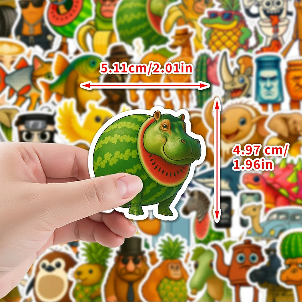 10/30/50pcs Tung Tung Sahur Funny Cartoon Stickers Italian Brainrot Abstract Animal Sticker Guitar Scrapbook Phone Decals Decor