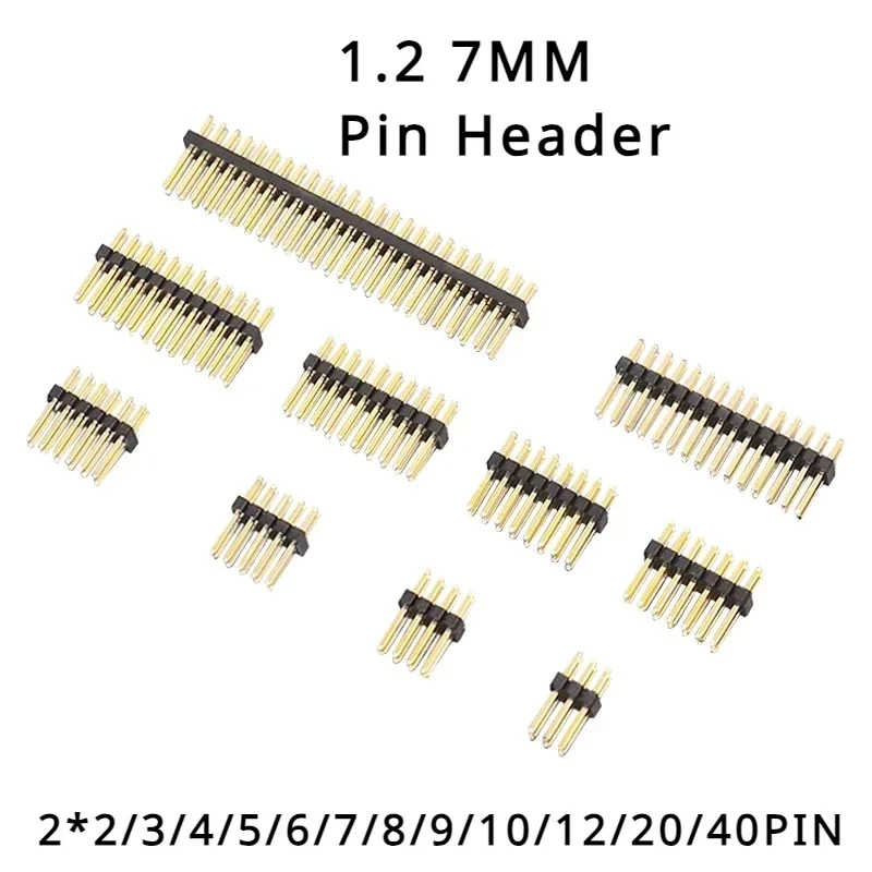 50Pcs 1.27mm 1.27 Double Row Male 2~40P Breakaway PCB Board Pin Header Connector Strip Pinheader 2*3/4/5/6/7/8/10/12/15/20/40p