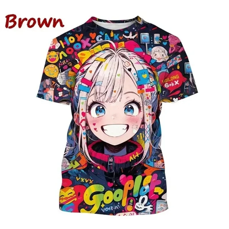 New Comic Characters Hand-painted Art Poster Style T Shirts 3D Cartoon Graffiti Print Men/Women Trend T-shirt Short-sleeved Tops