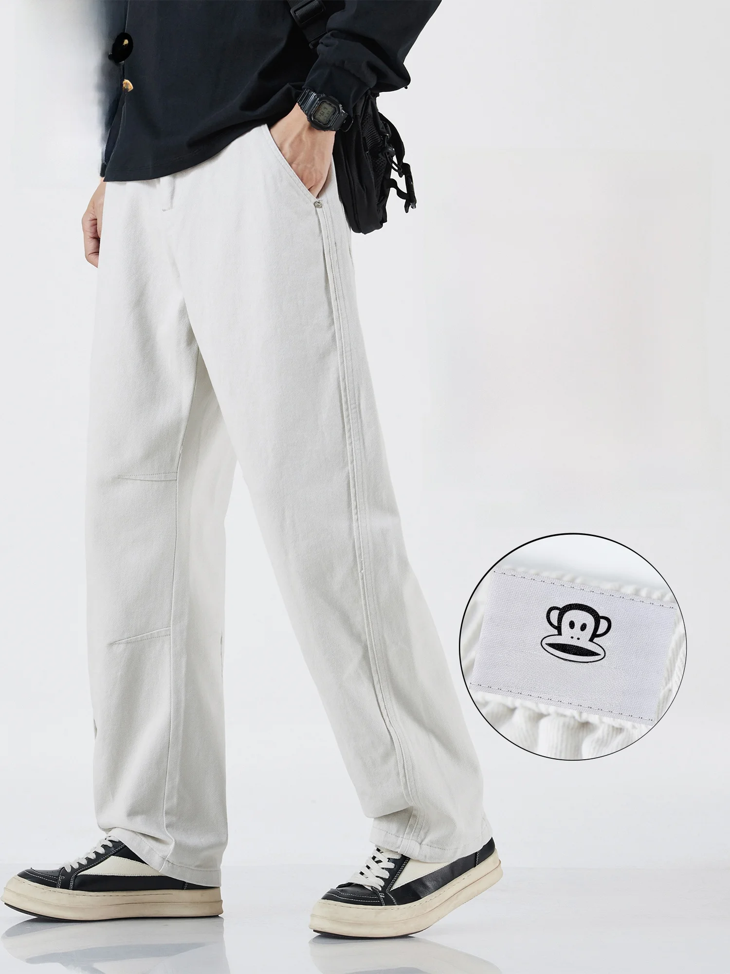 

PaulFrank American Sle Pure Color Workwear Casual Pants Men's Loose Drape Straight Leg Long Trousers Autumn New Arrival