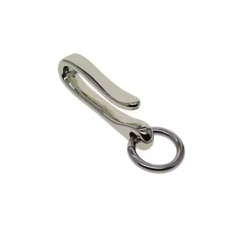 super strong and simple Silver plated brass made belt U hook Keychain key Ring Holder EDC Gift for man