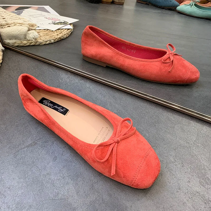 Modische flache Damenschuhe, Ballerinas, neue Frühlings- und Herbstkollektion, weiche Slip-On-Schuhe für Damen, Schmetterlingsknoten, flache Damenschuhe. – Detail 5