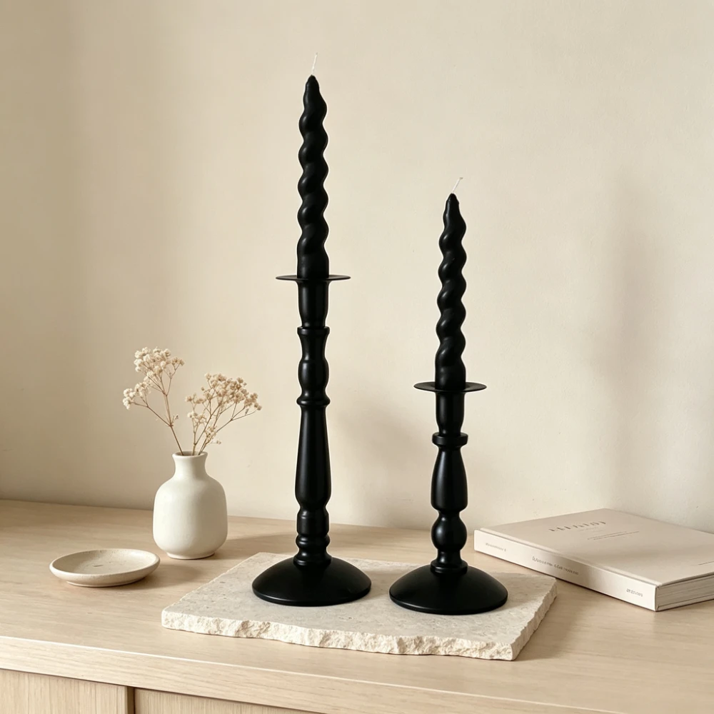 3Pcs Vintage Metal Taper Candlestick Holder American Roman Column Candle Holder for Wedding Dinner Home Decor Ornament