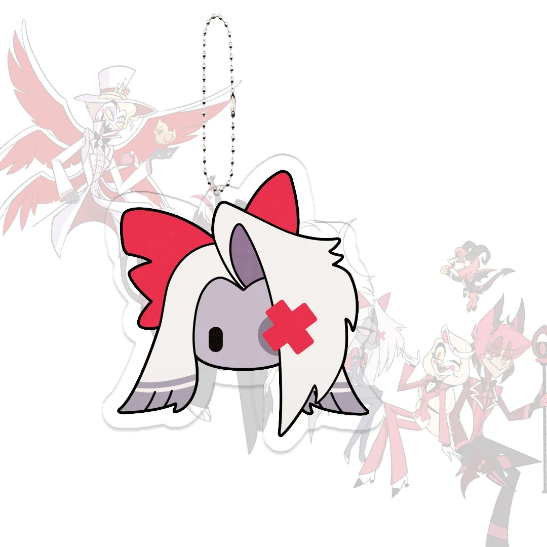 الكرتون الملاك الغبار قلادة Q نسخة حامل بطاقة ظهره تزيين رائعة Alastor طالب سلسلة مفاتيح من الكرتون شخصية صغيرة هدية