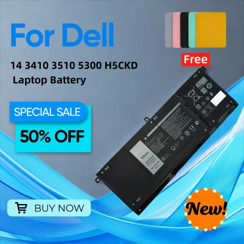 

53 Втч для Dell Latitude 14 3410 3510 5300 H5CKD Аккумулятор для ноутбука Подарите коврик для мыши