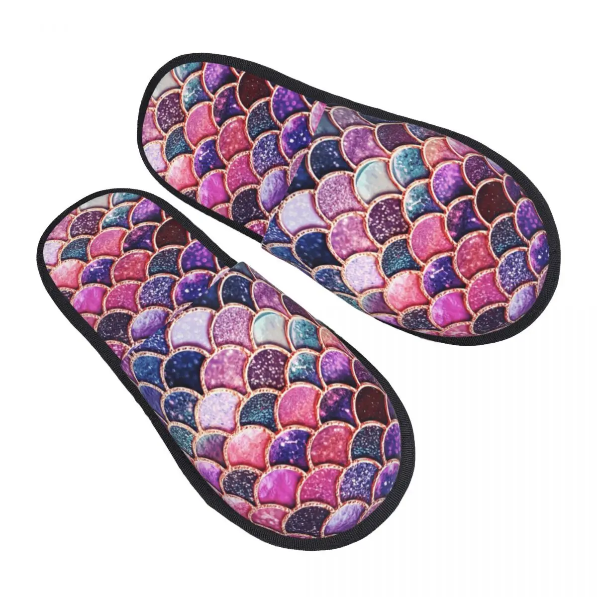 

Пользовательские розовые блестящие искусственные блестящие тапочки из пены с эффектом памяти, женские удобные теплые домашние тапочки