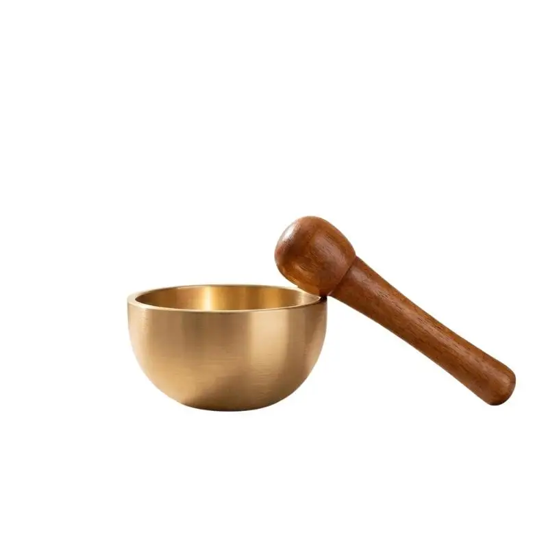 【Mini Brass Chant Bowl Sound Bowl Calming Hand Therapy Sound Copper Chant Bowl Sandalwood Harmonious Sound】