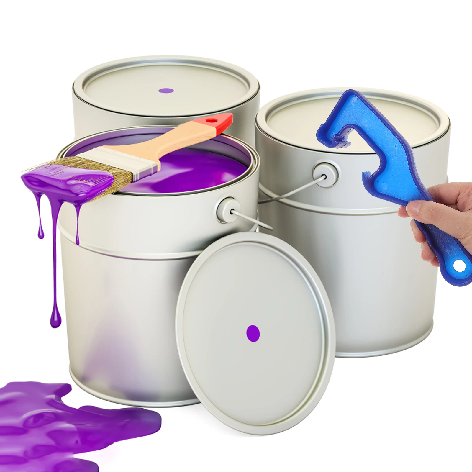 

Plastic Bucket Opener Tool Blue Heavy Duty Lid Remover For Paint Can Garage Home Workshop Use Universal Can Opener Wrench Tool