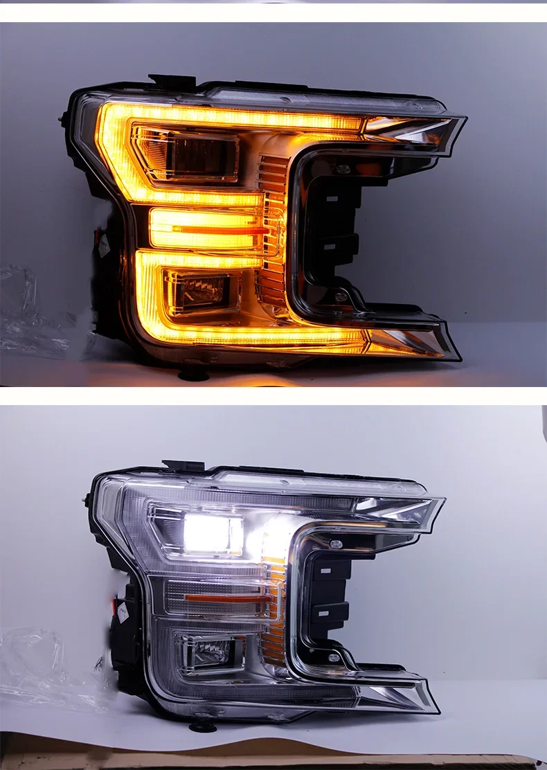 Pair of Car Headlight assembly For Ford raptor F150 Full led DRL daytime running light turn signal head lamp