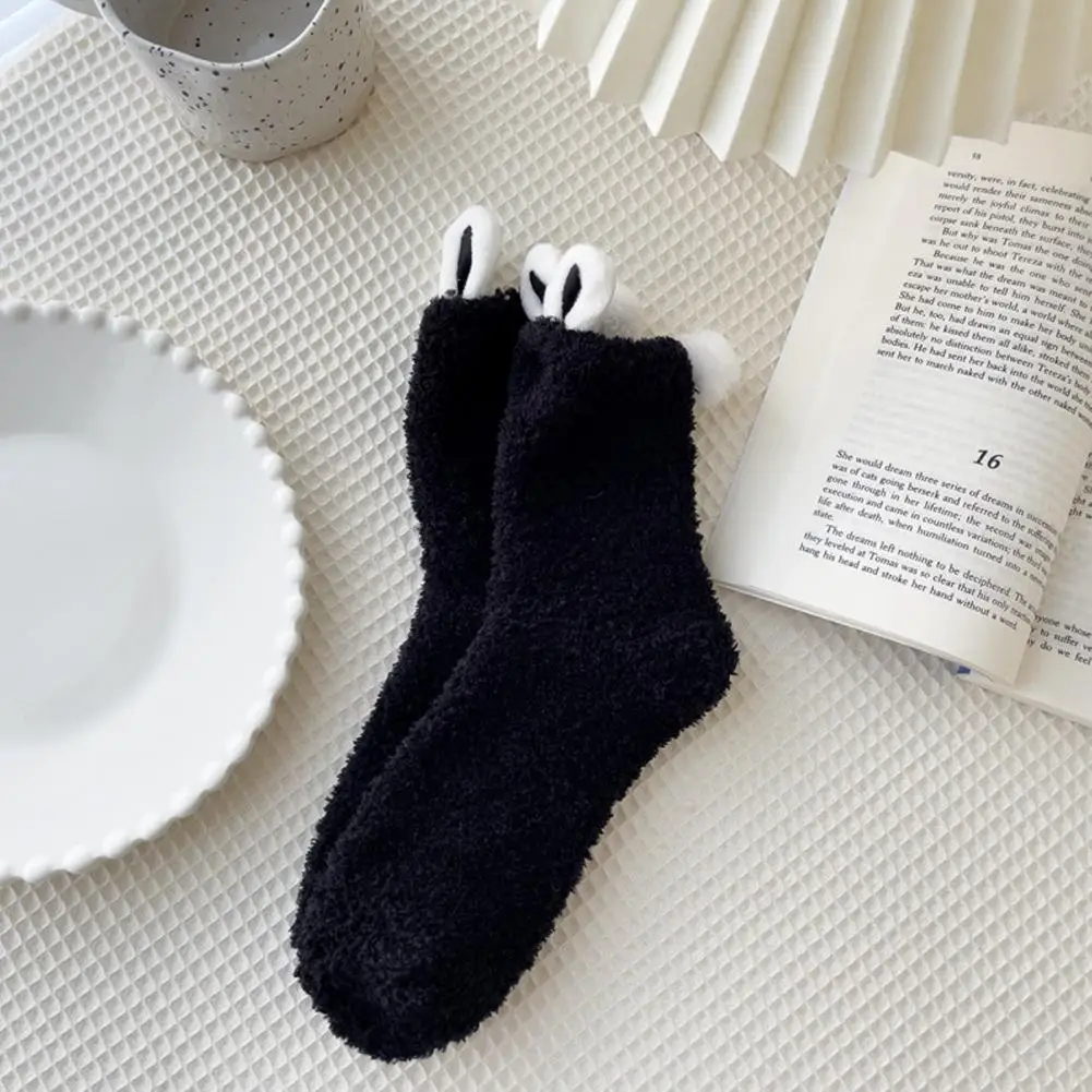أنيق دافئ النساء الجوارب دافئ أرنب الأذن أفخم الجوارب للنساء الشتاء الدفء نمط لينة رقيق جوارب يمكن السير بها على الأرض لغرفة نوم المنزل #5