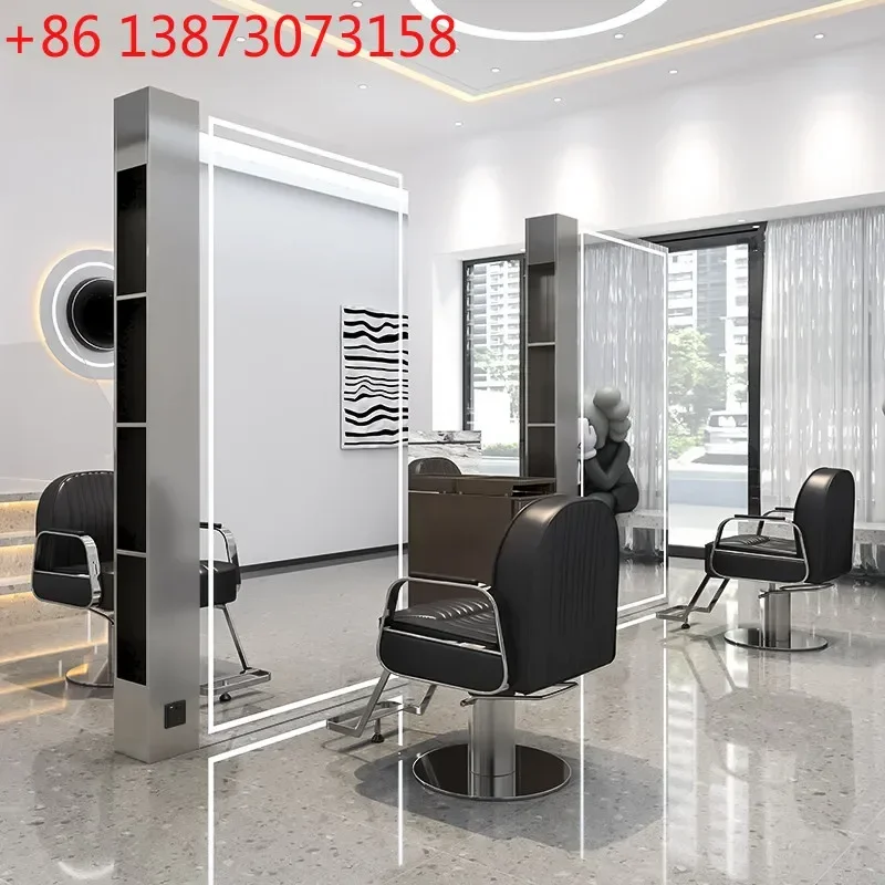 Light luxury barber shop mirror hair salon special perm and dyeing area full body mirror hair salon new floor mirror