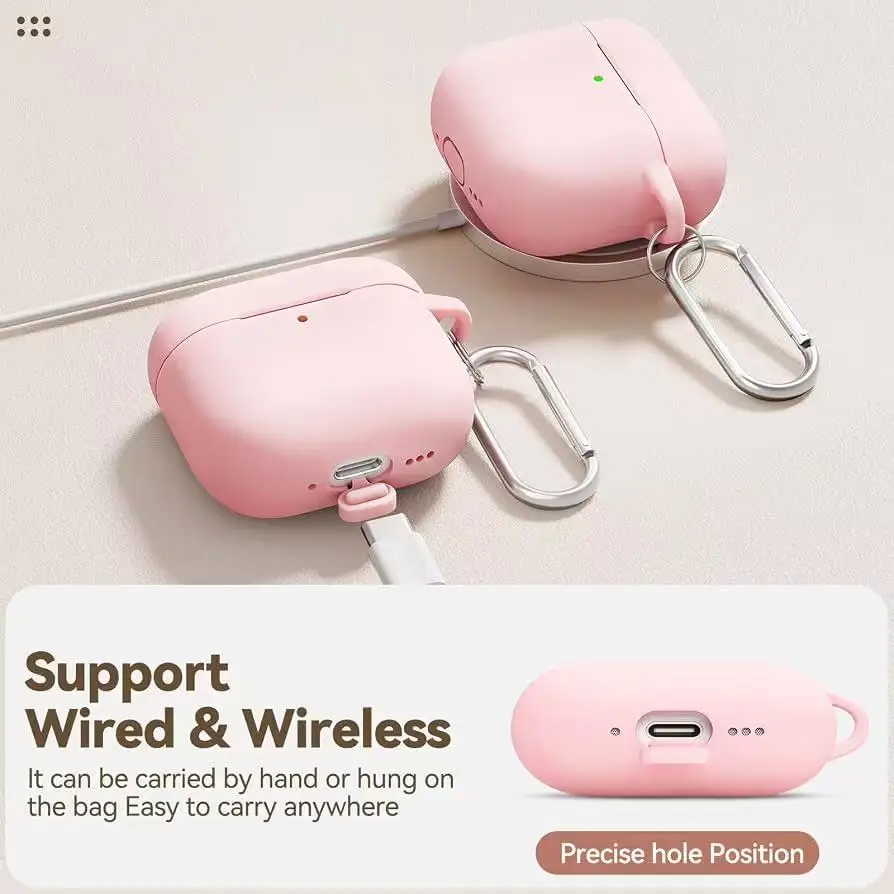 Silicone Earphone Case for Airpods Pro 3/Pro 2/Pro Case with Cleaner Kit for Airpods 4/3/2/1 Protective Cover with Flower Chain view 5