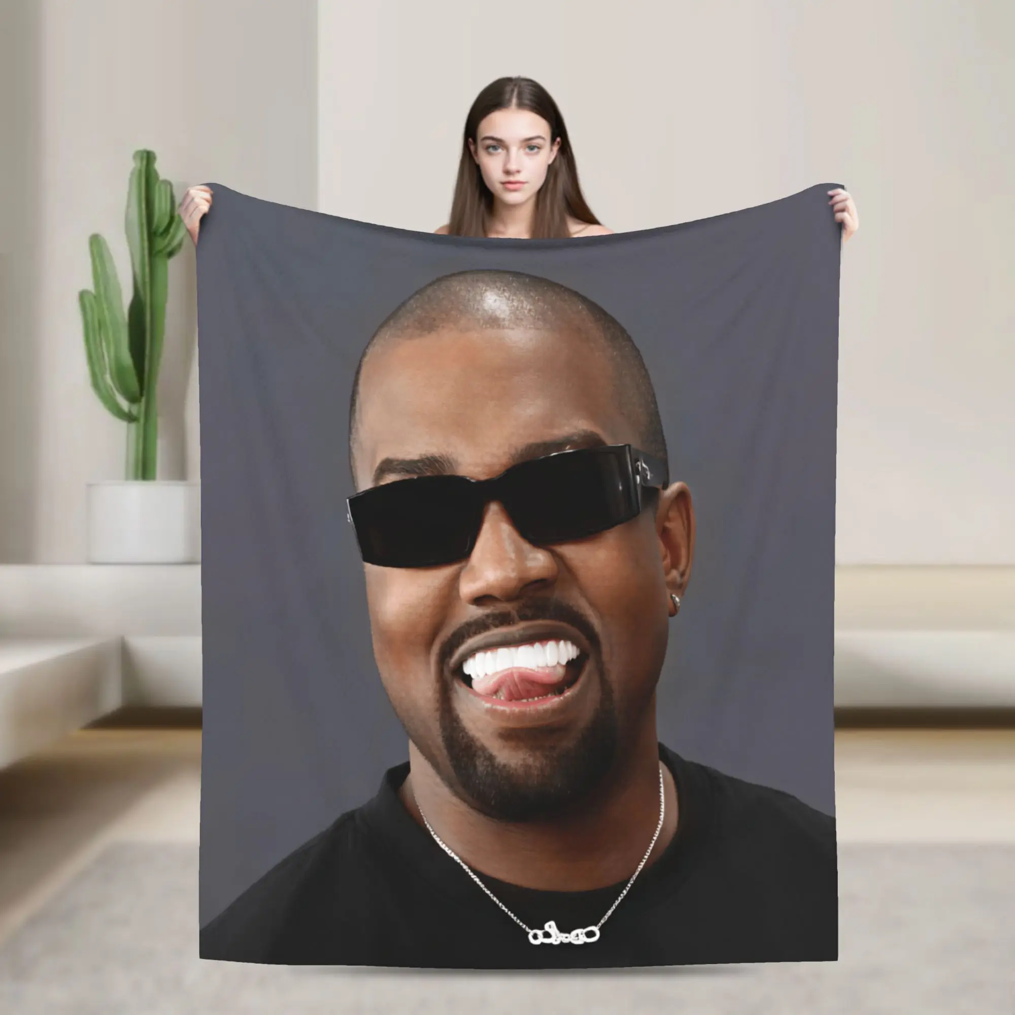 Warm BlanketKids Adult Airplane Travel Kanye West Meme Bedding Throws  Flannel Bedspread For Home Decor Fluffy Sofa Bed Cover