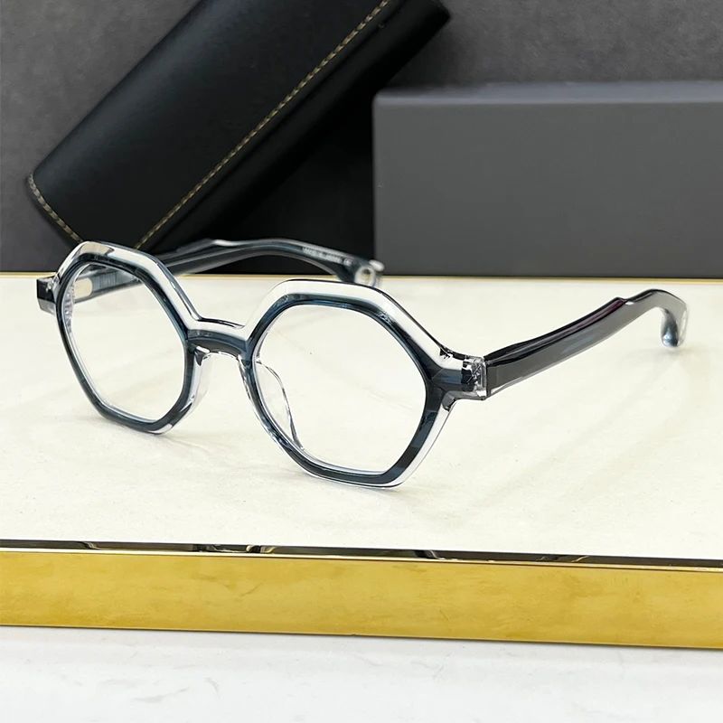 Japanese Style Handmade High Quality Vintage Acetate Oval Round Glasses Frame For Men Women Designer Retro Fashion Eyeglasses