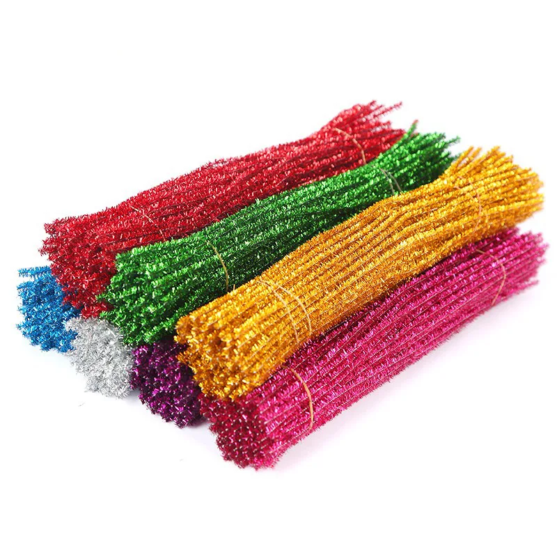 Gilter Chenille Stems Stick Cleaners Kids Educational Toys Chenille Stems Pipe Flash DIY Craft Supplies Christmas Decorative