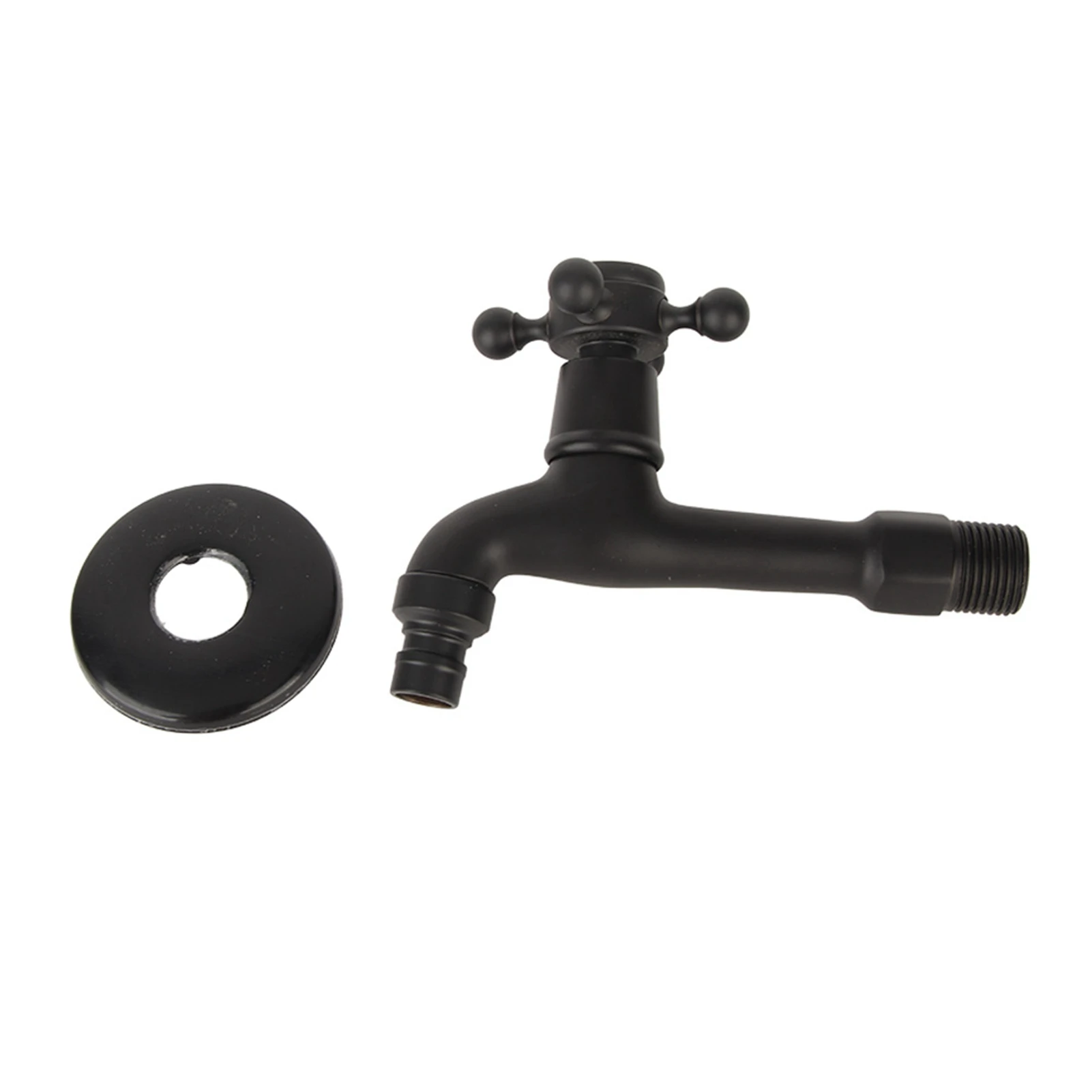 

G1/2in Wall-in Antique Brass Faucet Washing Machine Single Cold Water Tap Faucet Black