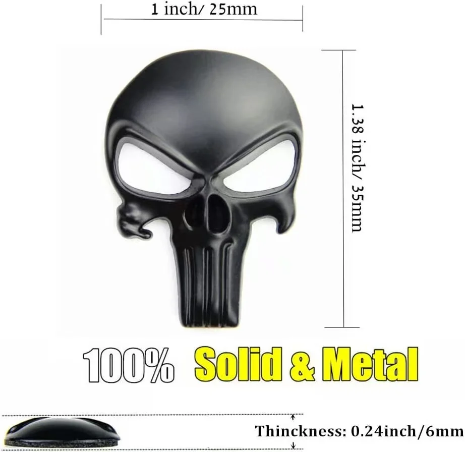BraveTac 3D Skull Metal Sticker for AR15 M4 M16 Hunting Decoration Toy Hunting Accessories - Image 4