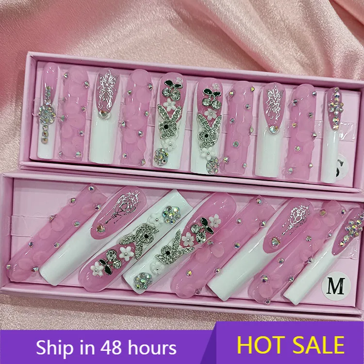 

YTYIN Customizable Designed Matte Manicure Long Ballet Press on Nails Fakes Nail in Artificial Fingernails