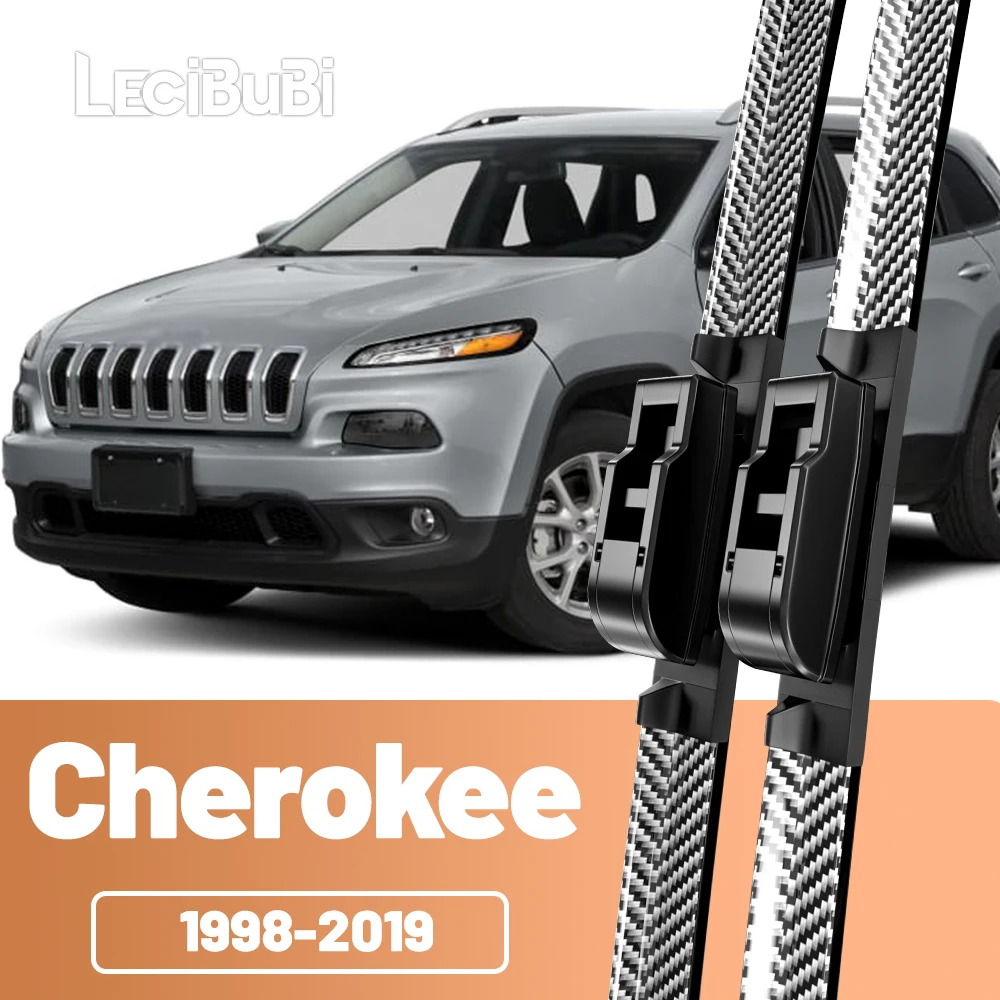 2 stücke Frontscheibe Scheibenwischerblätter Carbon Faser Scheibenwischer Für Jeep Cherokee XJ KJ KK KL 1998-2019 2011 2012 2013 2015