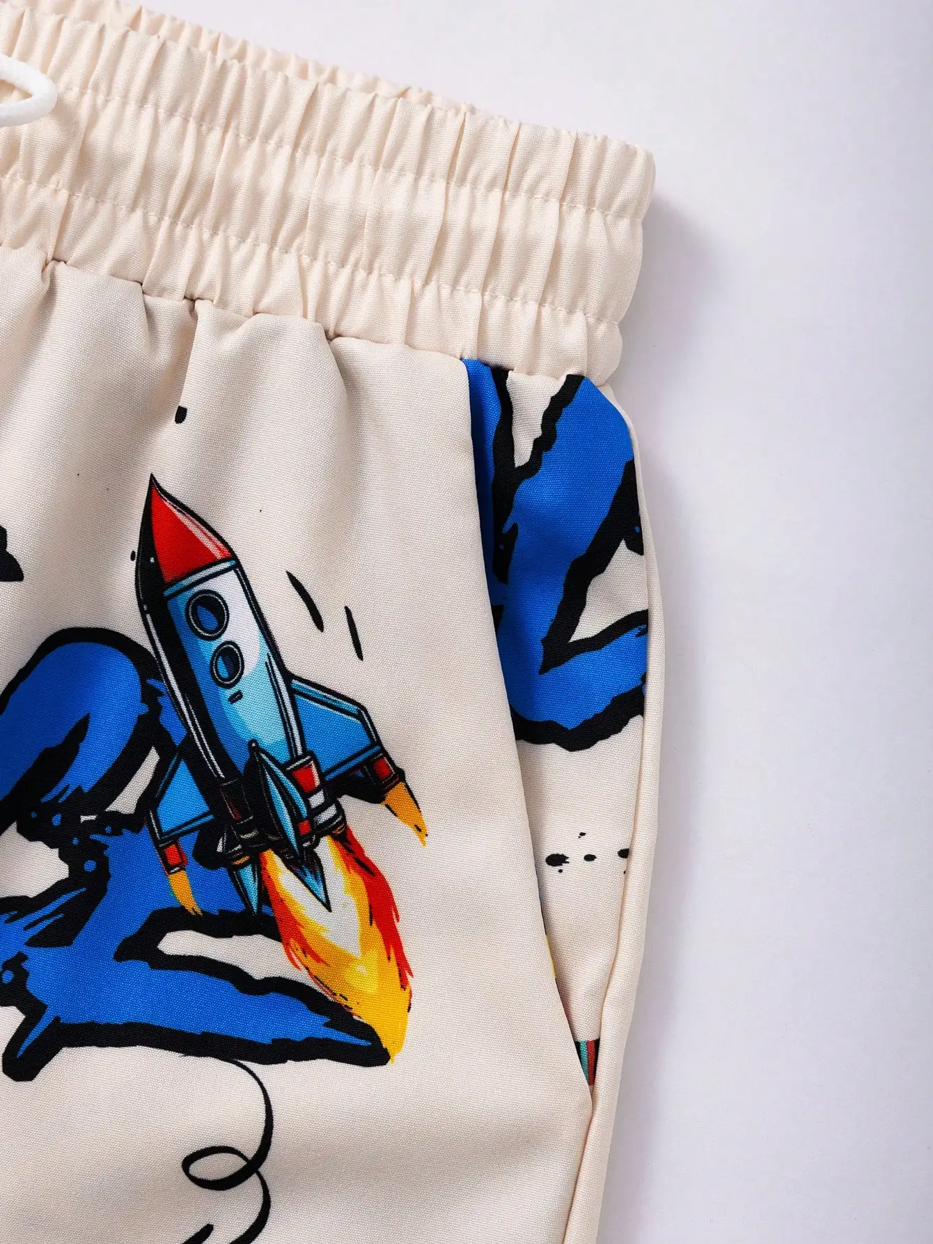 

Men's Cartoon Print Outer Space Beach Shorts Summer Casual Swim Trunks