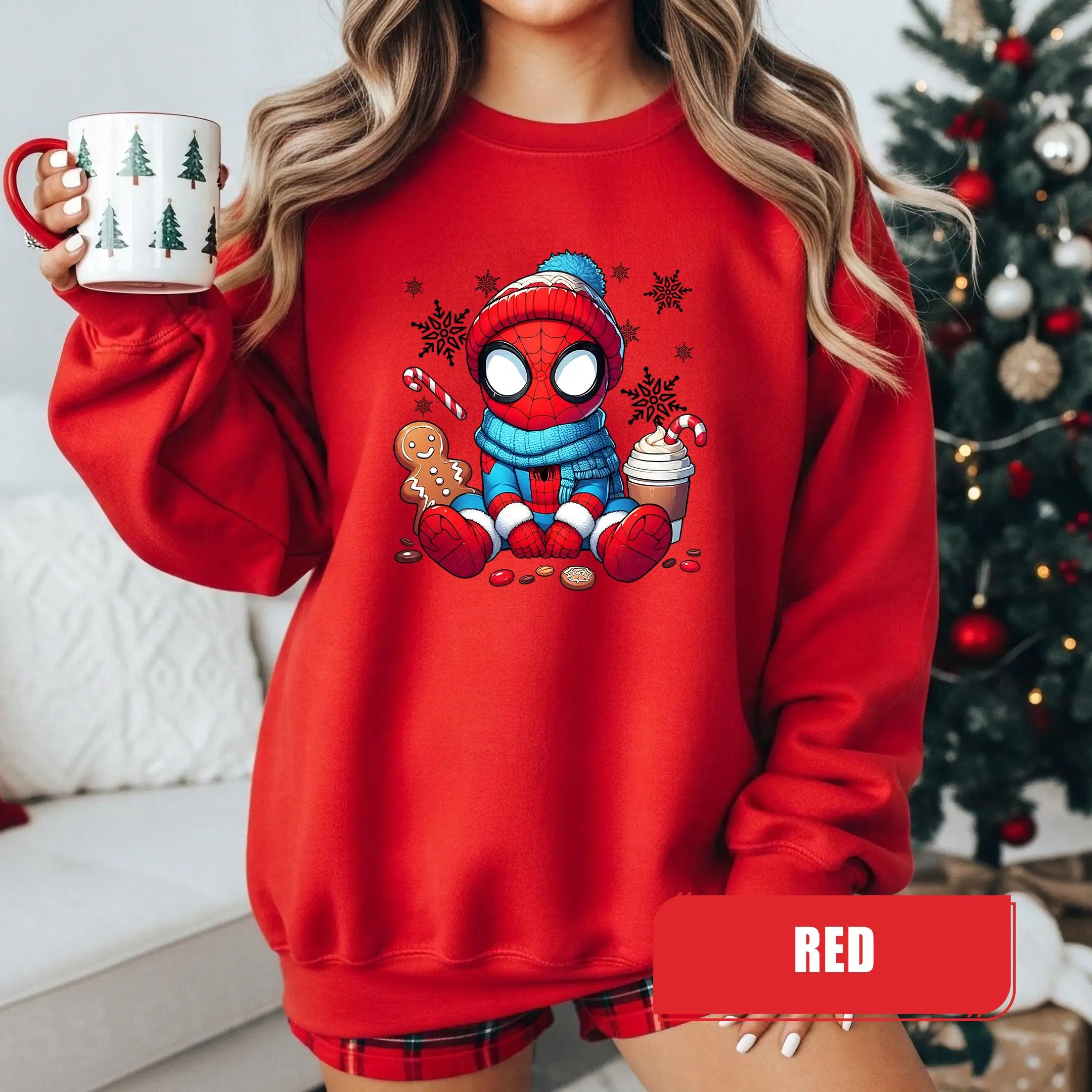 

Spiderman Christmas Sweatshirt Marvel Avengers Christmas Shirt Spiderman Family Sweatshirt Christmas Party Gift