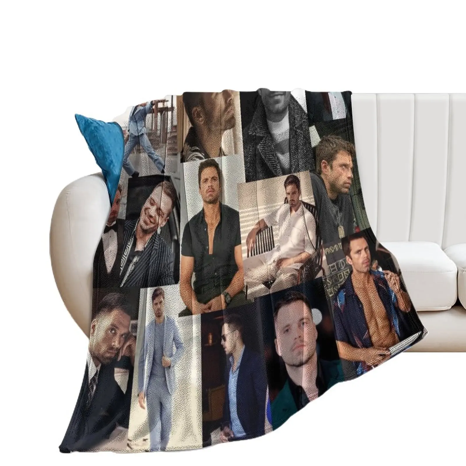 

Sebastian stan collage Throw Blanket heavy to sleep For Decorative Sofa Fashion Sofas Blankets