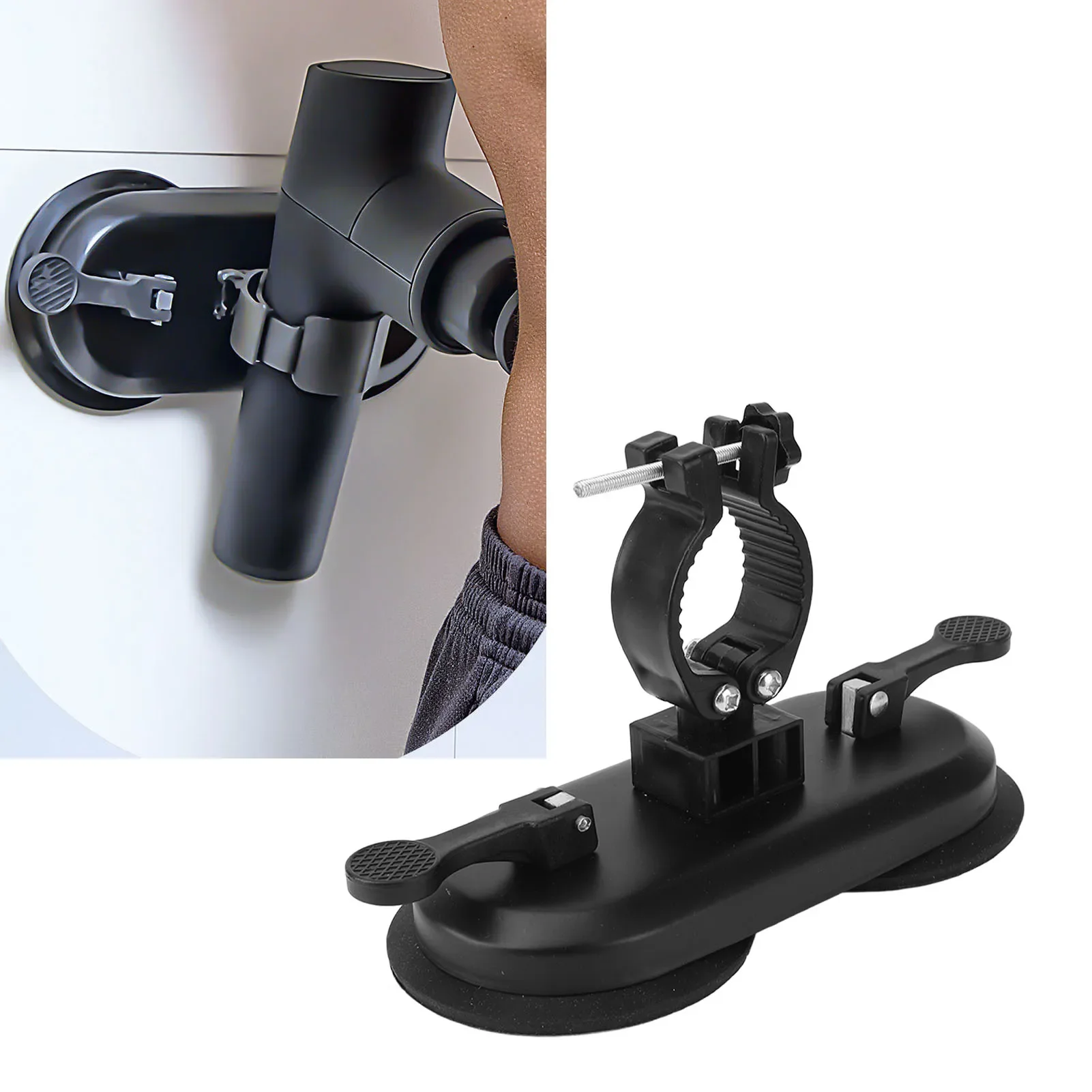 Wall Suction Cup Massage Gun Holder, Mãos Livres para o Pescoço, Cintura, Costas, Auto Massagem