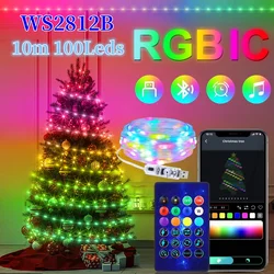 10 metrów WS2812B 5V USB LED Light String Smart kontrola aplikacji disc RGB do adresowania bajkowe oświetlenie dekoracje na przyjęcie urodzinowe bożonarodzeniowych