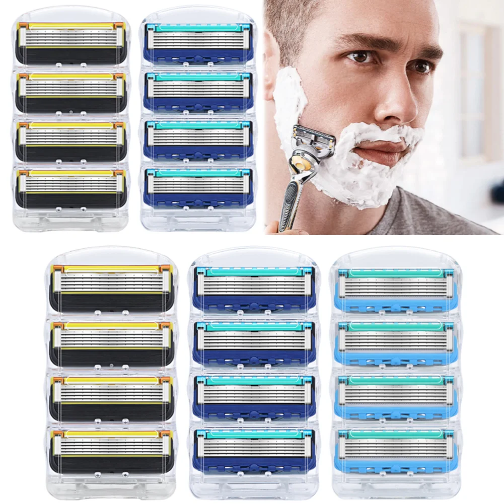 5-25pcs Shaving Razor Stainless Steel Blades Refills Durable Shaver Replacement Safety 5 Layer for Fusion Proglide